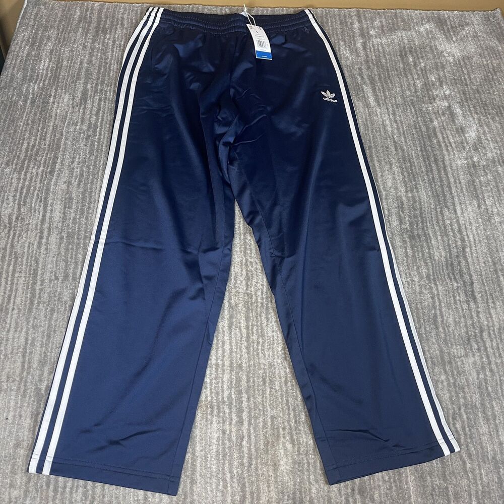 Adidas Firebird TP Track Pants Mens Large Blue 3 Stripe Originals Zip Hem IM9471